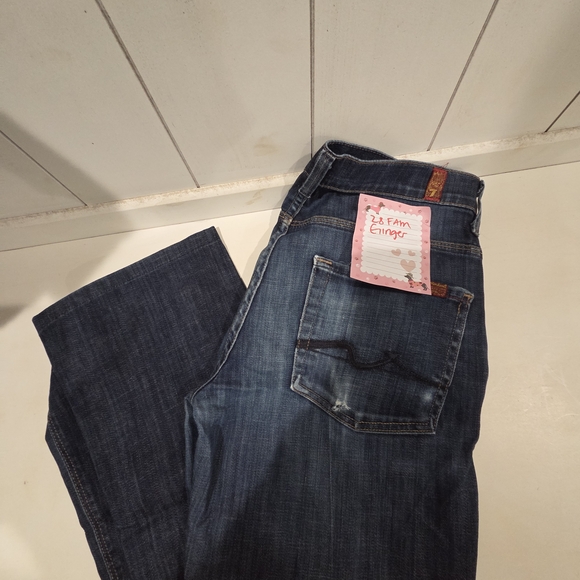 7 For All Mankind Women's Dark & Medium Blue Flare Jeans - Picture 7 of 7